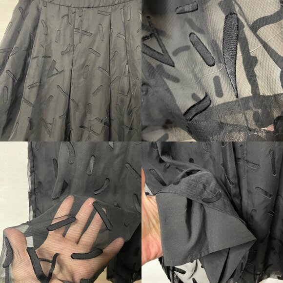 Armani Exchange Black Sheer and Lined Wide Leg Flowy Dress Pants Women's Size 0 - Picture 4 of 10